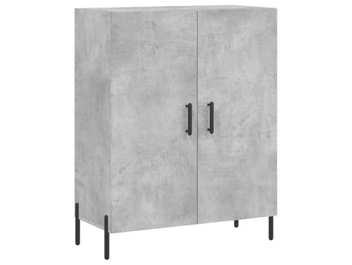 Mhdvray Sideboard Betongrau 69,5x34x90 cm Kommode Schrank Vielseitige Aufbewahrung für Wohnzimmer und Flur: Robuster Beistellschrank mit stabilen Metallfüßen.