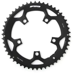 Kettenblatt Road Pro 5-Arm 2x, FSA, WA049, mit Steighilfe, kompatibel mit Campagnolo 10-fach und Shimano/Sram 10/11-fach (N10/11), Größe: 110 mm x 50 T, Farbe: Schwarz, Gewicht: 111 g
