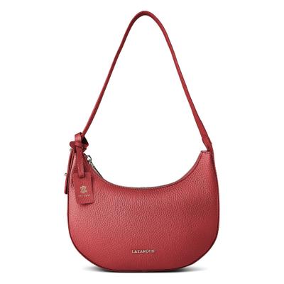 Schultertasche LAZAROTTI "Bologna Leather Schultertasche Leder 24 cm", Damen, Gr. B/H/T: 6cm x 13,5cm, rot, Leder, Taschen Schultertasche