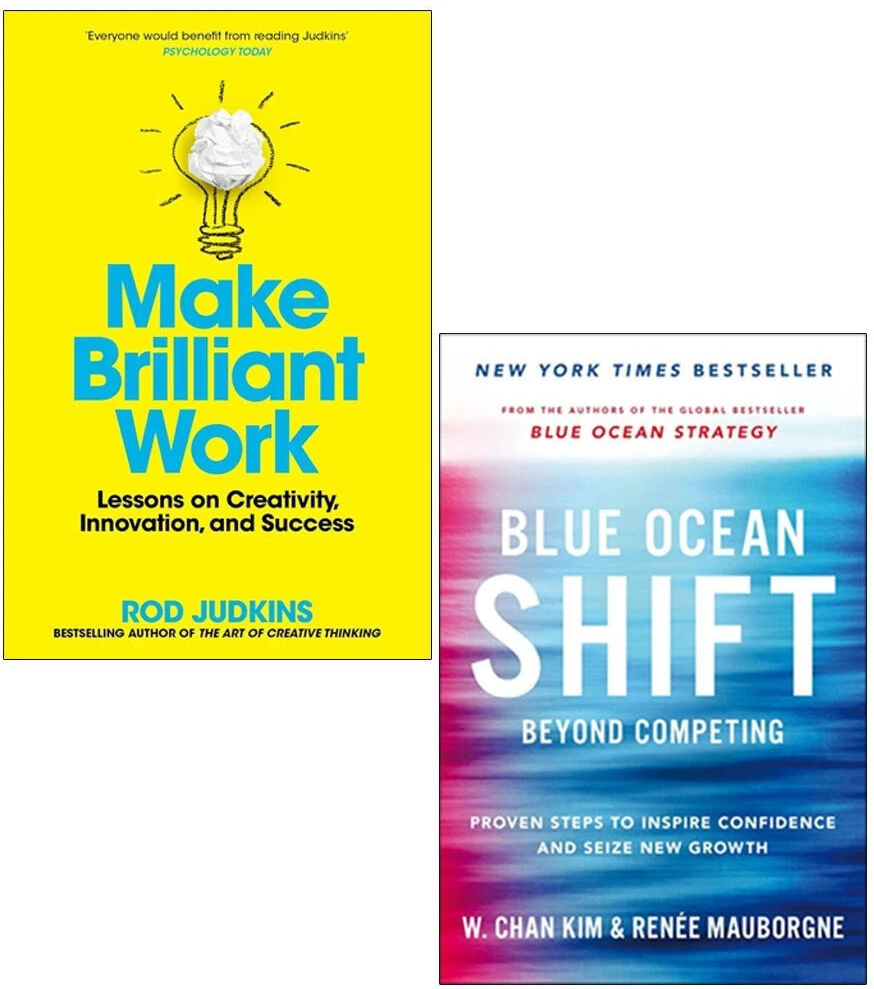 Pan Blue Ocean Shift & Make Brilliant Work 2 Books Collection Set - Kim, Mauborgne & Judkins - Business Strategy & Creativity - Paperback - New