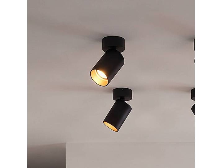Arcchio Strahler Brinja, 4er-Set, schwarz, rund, Ø 6cm, GU10 Brinja Arcchio, dimmbar, schwarz, für Flurbereich, Aluminium, Modern, Strahler