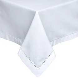 TISCHDECKE weiß 137/228 cm, 100% Baumwolle