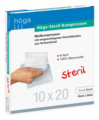 Höga-Pharm GmbH HÖGA-KOMPRESSEN 10x20 cm steril 8fach 5X2 St 04401888