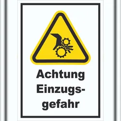 HB-Druck Achtung Einzugsgefahr A4 Rückseite selbstklebend