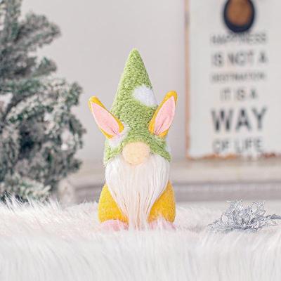 Inspired Deals Easter Bunny Decoration Faceless Bunny Doll Plush Tabletop Spring Home Decor green Cap