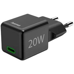 hama 00201984 Schnellladegerät, USB-C, Super-Mini-Charger, PD, 20 W, Schwarz
