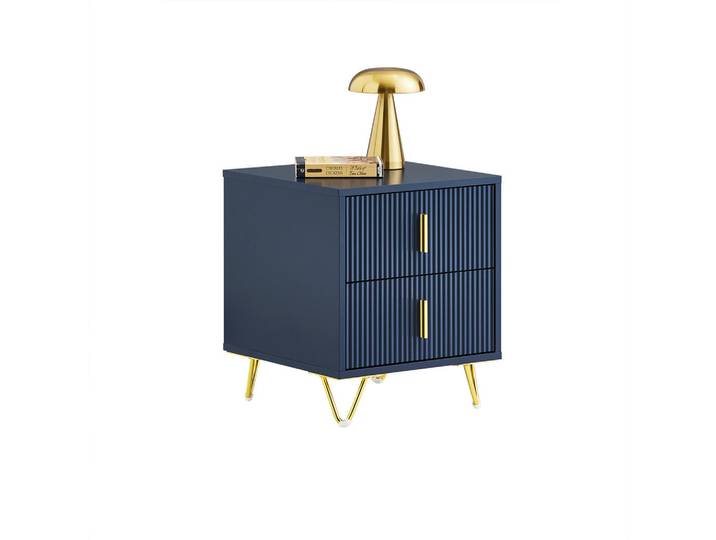 SoBuy Nachttisch Blau, Holzwerkstoff, 40x47x40 cm, Schlafzimmer, Nachttische