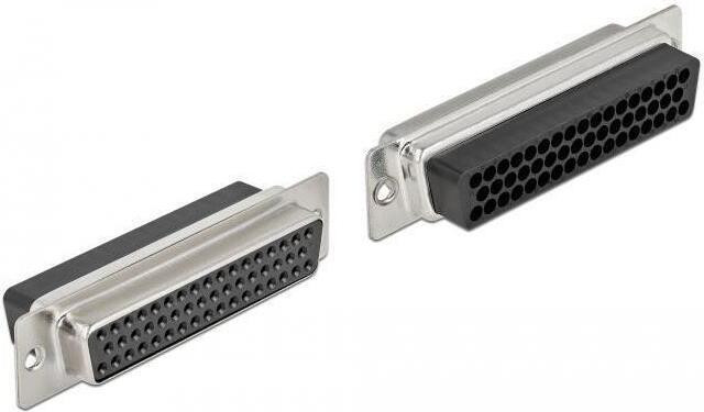 Delock D-Sub HD 50-polige krimpconnector, female, recht, zwart/zilver