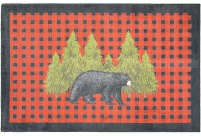 Mayberry Rug "American Destination Pine Bear Red Accent Rug 20""x44"""