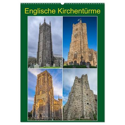 Englische Kirchentürme (Wandkalender 2027 DIN A2 hoch), CALVENDO Monatskalender