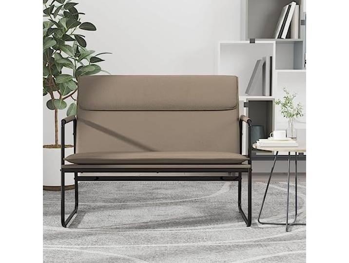 VIHHQGC Sitzbank Kunstleder Cappuccino-Braun 100x64x80 cm mit Metallgestell Kunstleder, Metallgestell, rutschfeste O-Form Beine, schmutzabweisend, Montageanleitung inklusive