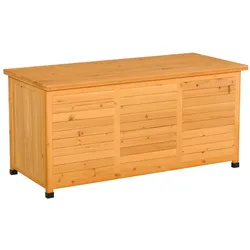 STILVORA Outdoor-Aufbewahrungsbox Fichtenholz Gelb 127x56x60 cm mit Klappdeckel