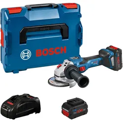 Bosch Akku-Winkelschleifer BITURBO GWS 18V-15 SC: 2x Akku 5.5Ah Schnellladege. L-BOXX - 06019H6102
