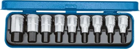 GEDORE Innensechskantschlüssel-Satz 1/2 Zoll Einsätze 6156250 9-teilig