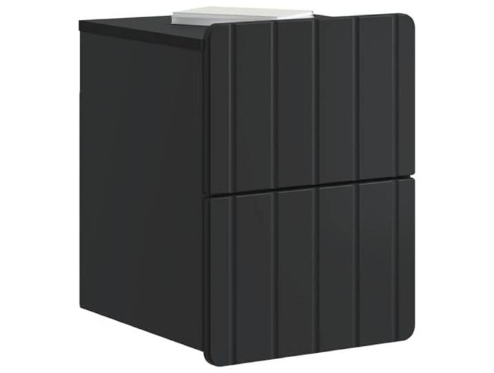 KTHLBRH Wand-Nachtschrank, 2 Stück, schwarz, 33 x 34,5 x 43 cm Platzsparendes Design, Wandmontage, Holzgestell, praktisch für Schlafzimmer