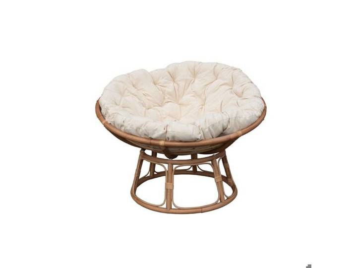 Fauteuil de jardin papasan en rotin avec coussin Rattan