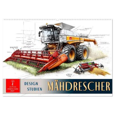 Mähdrescher - Design Studien (Wandkalender 2027 DIN A2 quer), CALVENDO Monatskalender