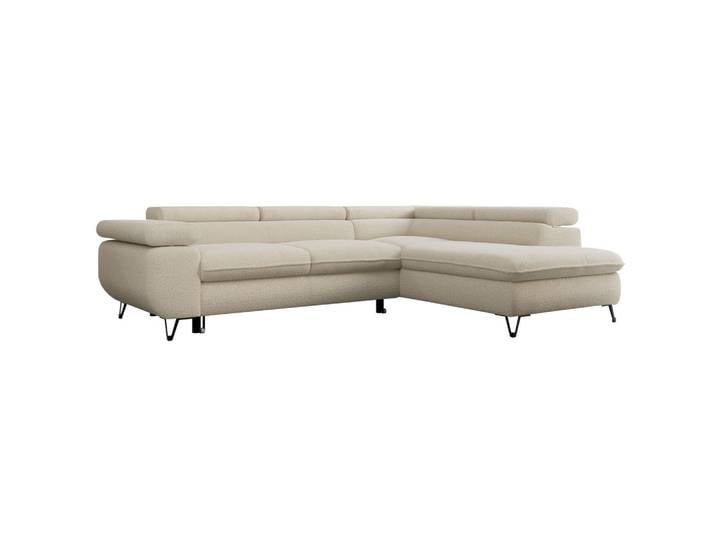 ECKSOFA PEDRO L Beige Boucle - Rechts Seite