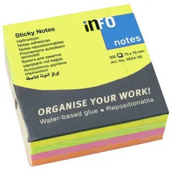 inFO notes Haftnotizen-Würfel, 50 x 50 mm, Brilliantfarben
