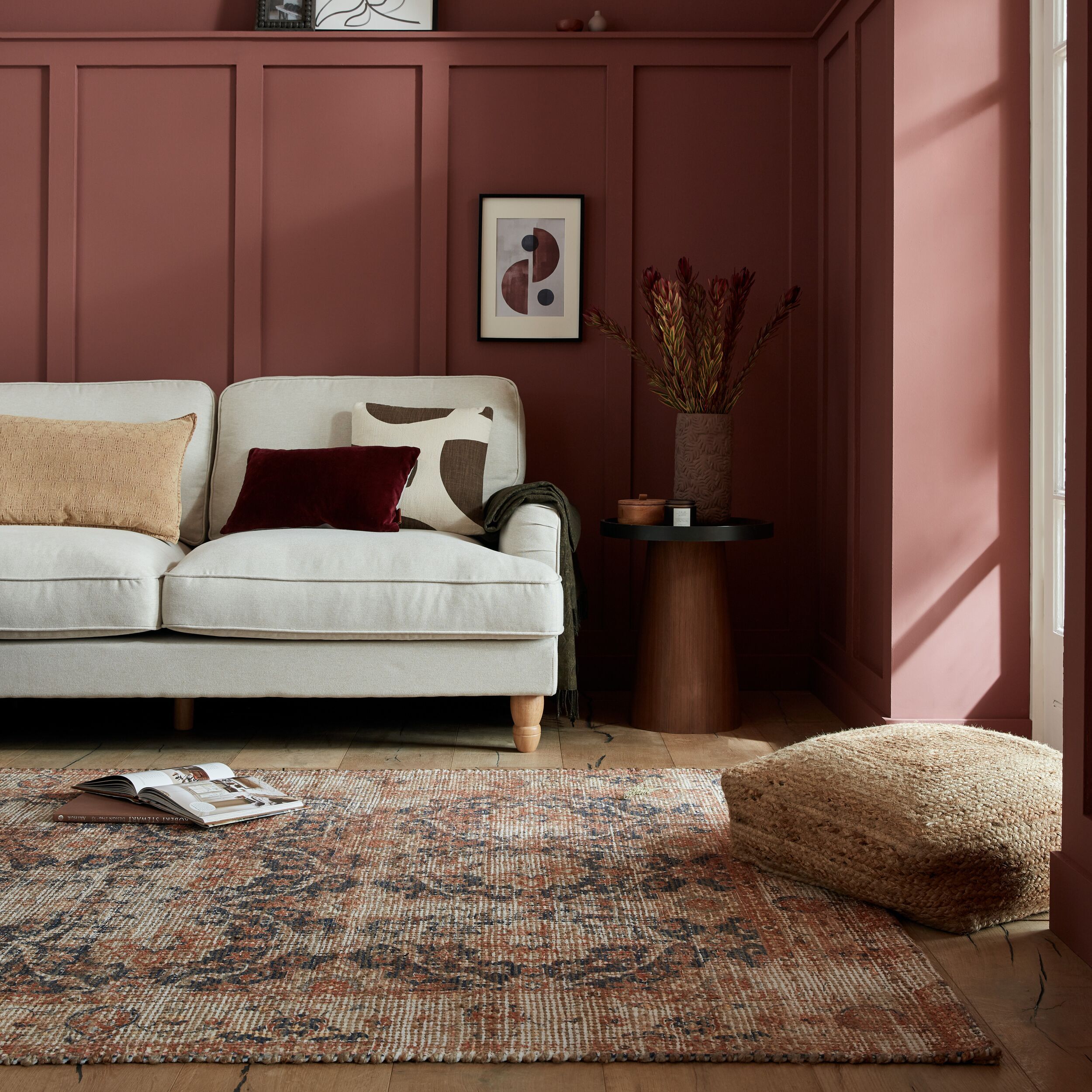 Teppich FLAIR RUGS "Miley Jute im Vintage-Design", blau, B:80cm H:8mm L:150cm, Baumwolle, Jute, Kunstfaser, Teppiche, Teppich, Jute Teppich