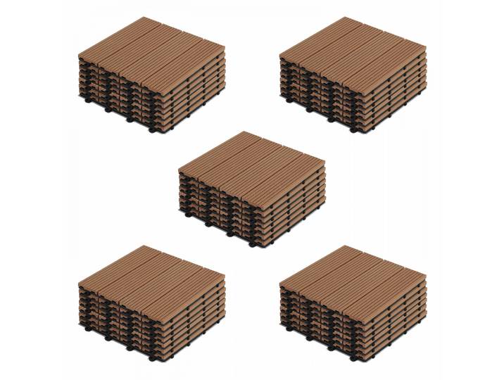 Oviala - Dalles de terrasse clipsables en bois composite (30x30x2,5 cm) - Vendues par lot