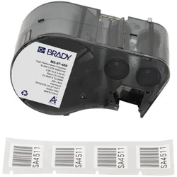 Brady, Etikettenrolle, M5-97-488, Polyester, Schwarz auf weiss, 22.86 x 22.86 mm, permanent(280 E.) (22.86 mm)
