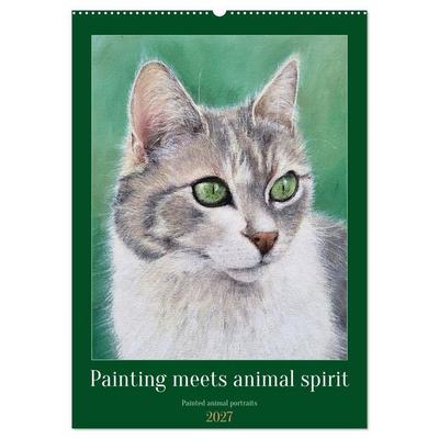 Painting meets animal spirit - Painted animal portraits (Wall Calendar 2027 DIN A2 portrait), CALVENDO 12 Month Wall Calendar