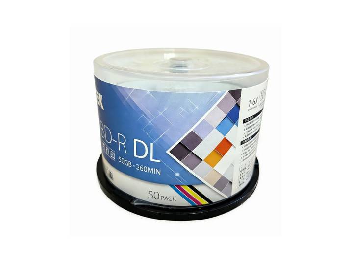Pour disques Blu-ray Verbatim 50 Go, enregistrables BDR BD-R 50G 260 min 1-6X, imprimables à jet d'encre, lot de 50 pièces