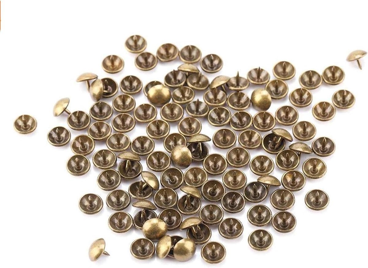 Decoratieve klinknagels voor meubels van verdikt ijzer, brons, 6 x 12 mm