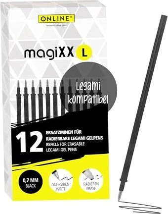 ONLINE magiXX L Gelschreiberminen schwarz 0,7 mm 12 St.
