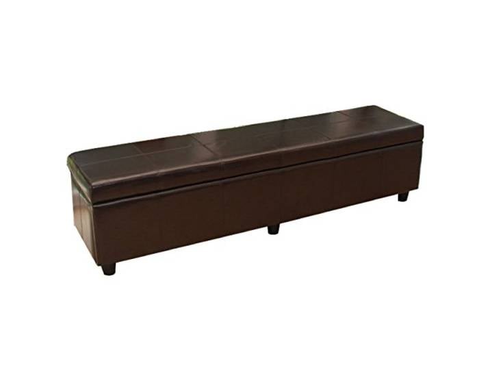 Mendler Aufbewahrungs-Truhe Kriens XXL, Leder + Kunstleder - braun 180x45x45cm