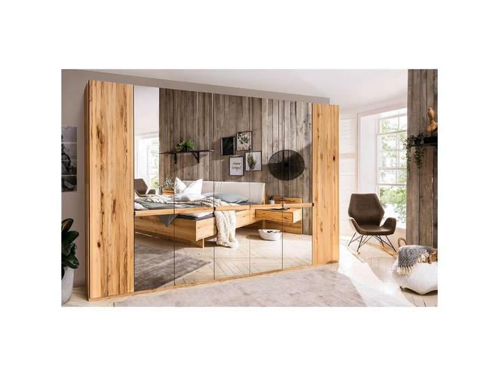 home24 Draaideurkast V 236cm bruin 5 spiegeldeuren