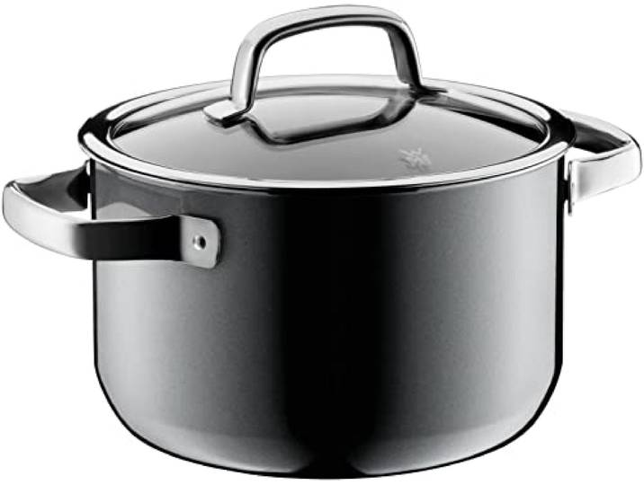 WMF Fusiontec Mineral Kochtopf groß 20cm, Fleischtopf Induktion 3,7l, Glasdeckel, High-Tech Keramik, kratzfest, grau