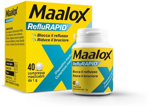 Maalox Reflurapid Bruciore di Stomaco 40 Compresse Reflusso Gastroesofageo