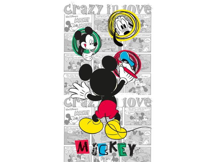 Ag Art - Voilage Taille L Mickey Mouse Le Peintre De Disney 140cm X 245cm