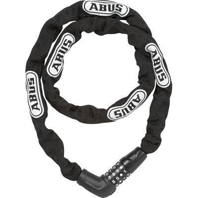 Kettenschloss ABUS "5805C/110 black", schwarz (schwarz, weiß), SicherheitsschlösserB:4,7cm L:56cm, B:4,7cm L:56cm