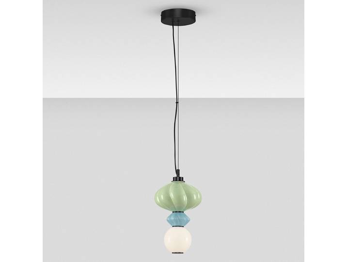 Suspension Oneta type B Ø 20cm Vert/Bleu Céramique LED non-remplaçables Module LED