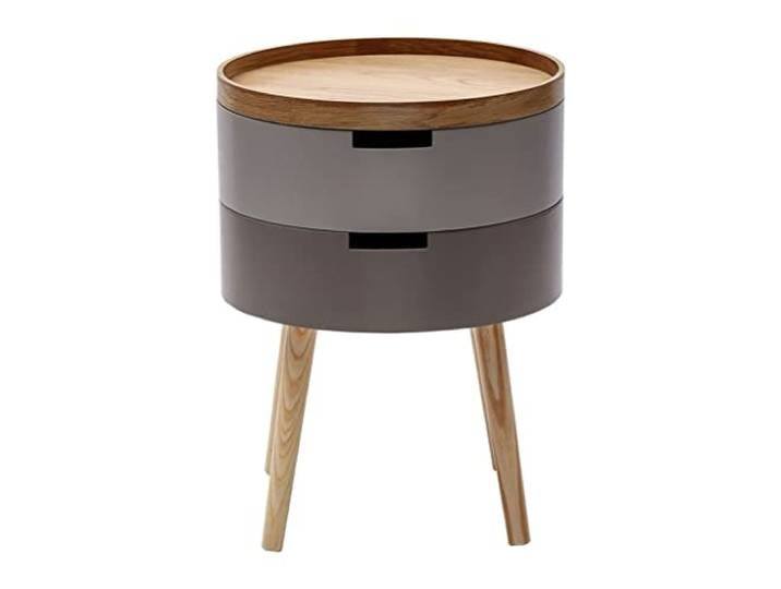 YCCHAH Bett mit Stauraum Nordisch kreativer runder Nachttisch Doppelschubladen Schlafzimmer Lagerschrank Kleiner Couchtisch Tisch Desktop