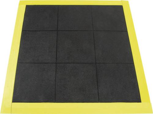COBA Europe ST010001 Solid Fatigue Step Arbeitsplatzmatte (L x B x H) 0.9m x 0.9m x 18mm Schwarz, Gelb