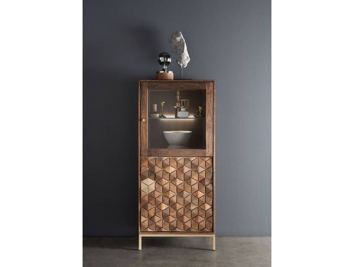 Highboard I 63x139cm 'Assuan' Mango & Metall goldfarbig WZ-0462