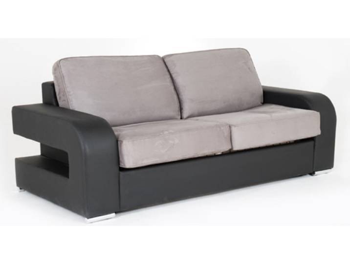 Canape convertible couchage 160 cm Alban Wilma Noir / Micro 21 - Basika