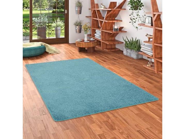 Snapstyle Cottage Hochflor Teppich Petrol – Shaggy Teppich extra weich, moderner Wohnzimmer Teppich, kuschelig & pflegeleicht