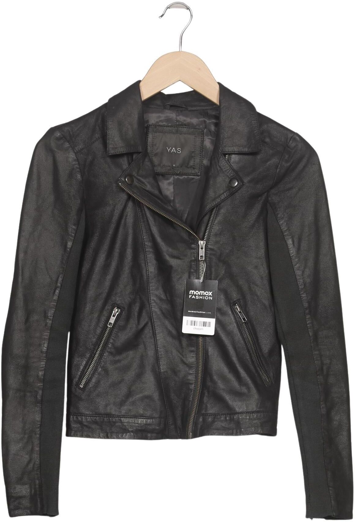YAS Damen Jacke, Schwarz, Gr. XS, Synthetik / Leder - Second Hand