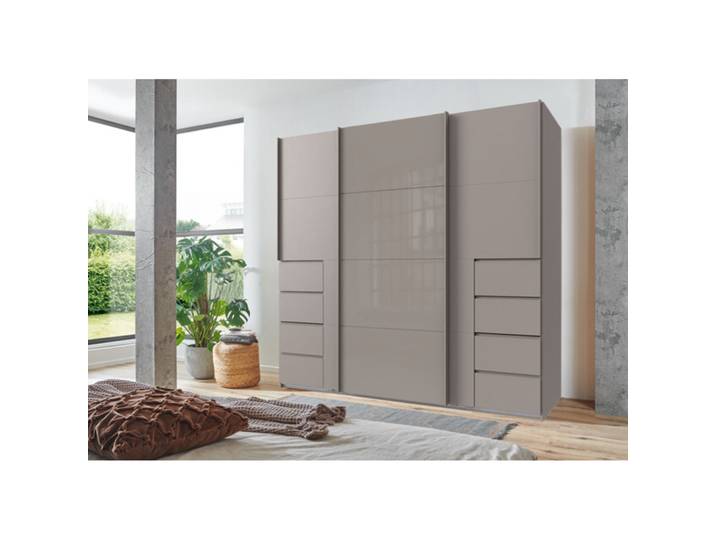 Kleiderschrank Cathy SAHARAGRAU + GLAS SAHARAGRAU Mischholz B 225 cm