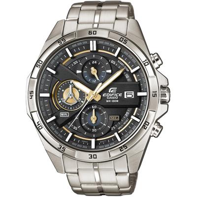 Chronograph CASIO EDIFICE, silber (silberfarben, schwarz, gold), Armbanduhren, Herren, silberfarben, Chronograph, Quarzuhr,Armbanduhr,Herrenuhr, bis10 bar wasserdicht, Edelstahlarmband