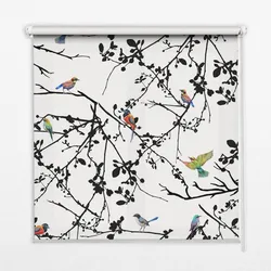 INNENROLLO - Fensterrollo - Rollo - 90x140 cm - Vögel auf den Ästen