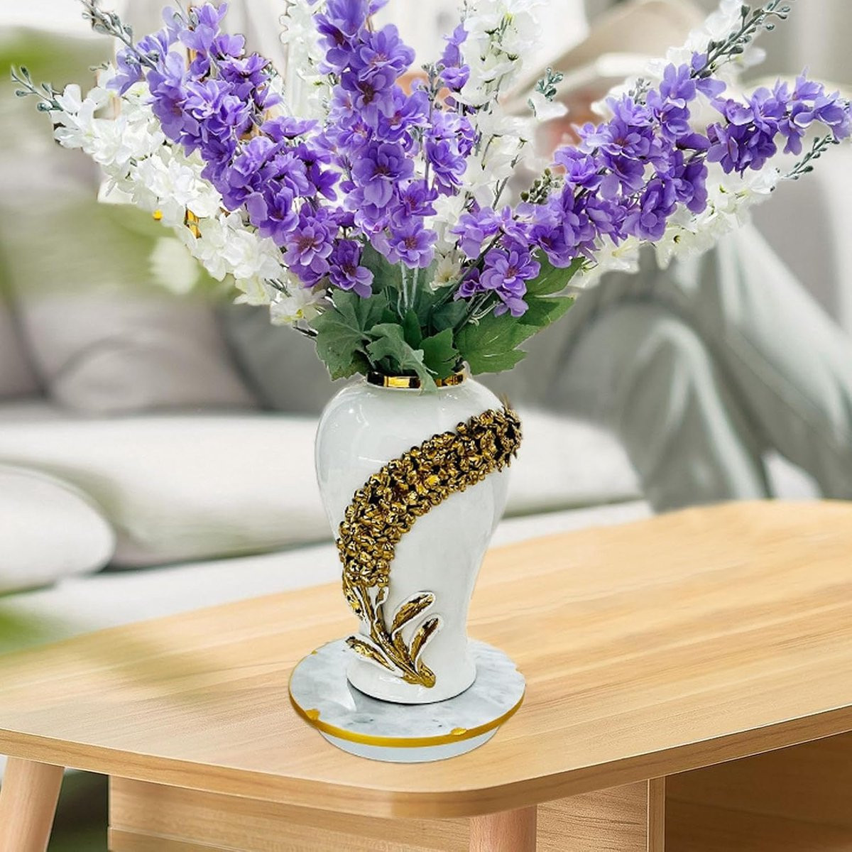 Keramische Gemberpot Wit - Handgemaakte Decoratieve Vaas voor Woondecoratie