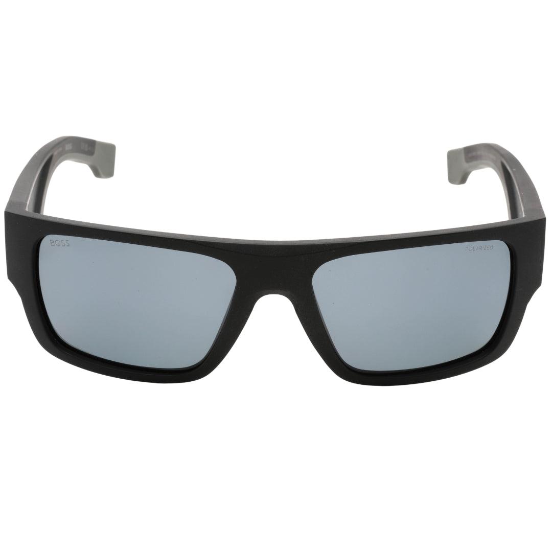 Hugo Boss Grijze Gepolariseerde HC OL Lens Matte Zwarte Zonnebril