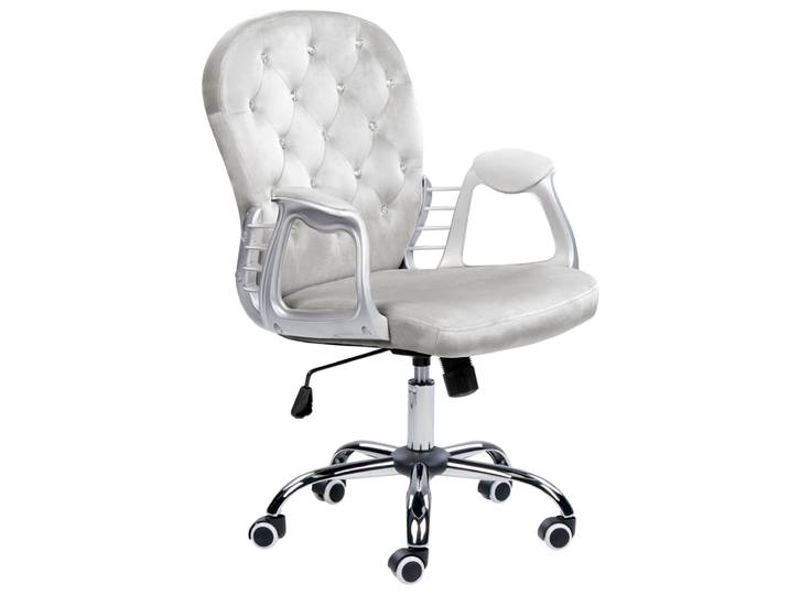 Chaise de bureau velours gris clair