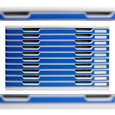 Exacompta 324003D 1x Schubladenbox MODULO A3, 10 geschlossene Laden - Blau